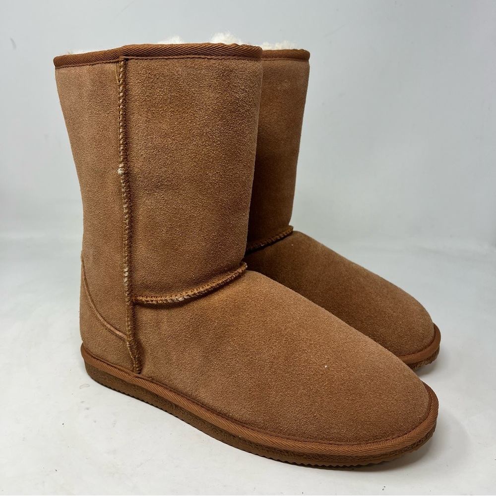 Staheekum Men’s Suede Shearling Winter Boots Brown US 9 Cozy Slip On NWOB